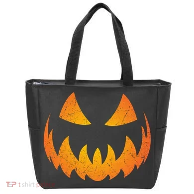 Halloween Pumpkin Jack O'Lantern Face Tote Bag