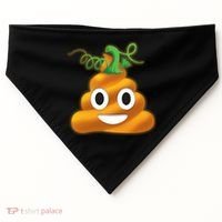 Halloween Pumpkin Poop Emoji USA-Made Doggie Bandana thumb 0