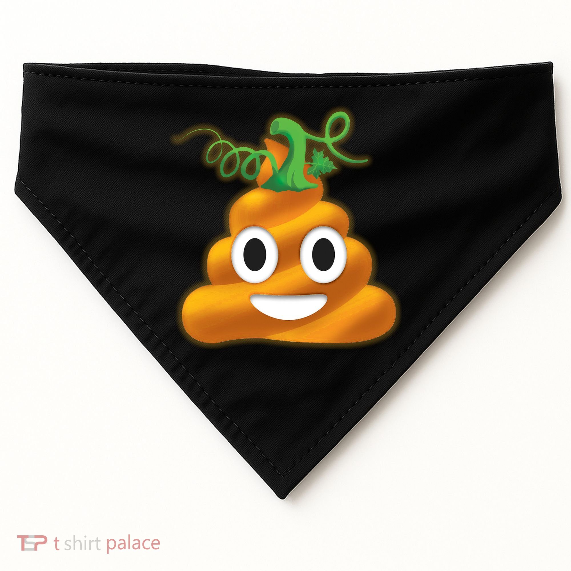 Halloween Pumpkin Poop Emoji USA-Made Doggie Bandana