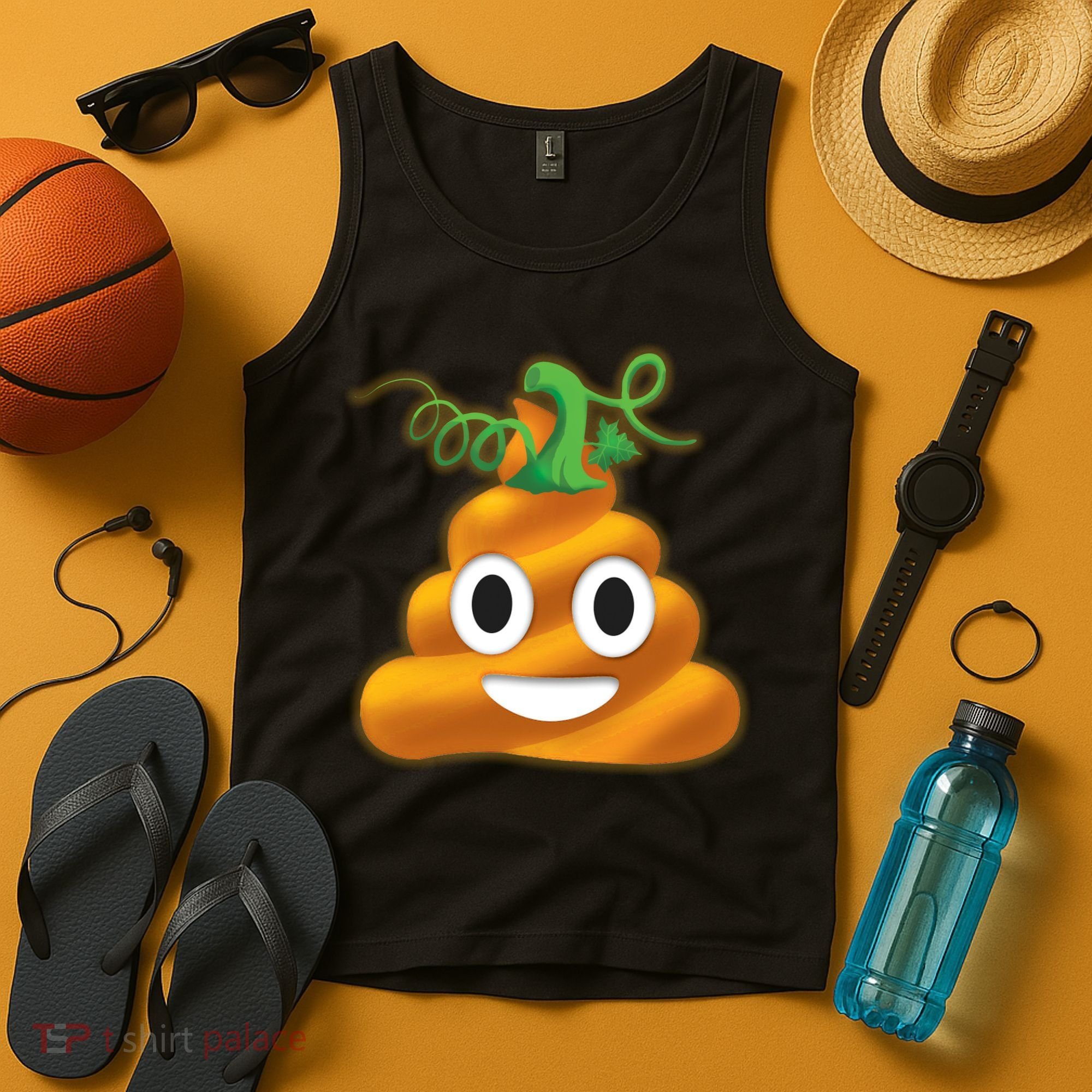Halloween Pumpkin Poop Emoji Tank Top