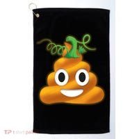 Halloween Pumpkin Poop Emoji Golf Towel thumb 0