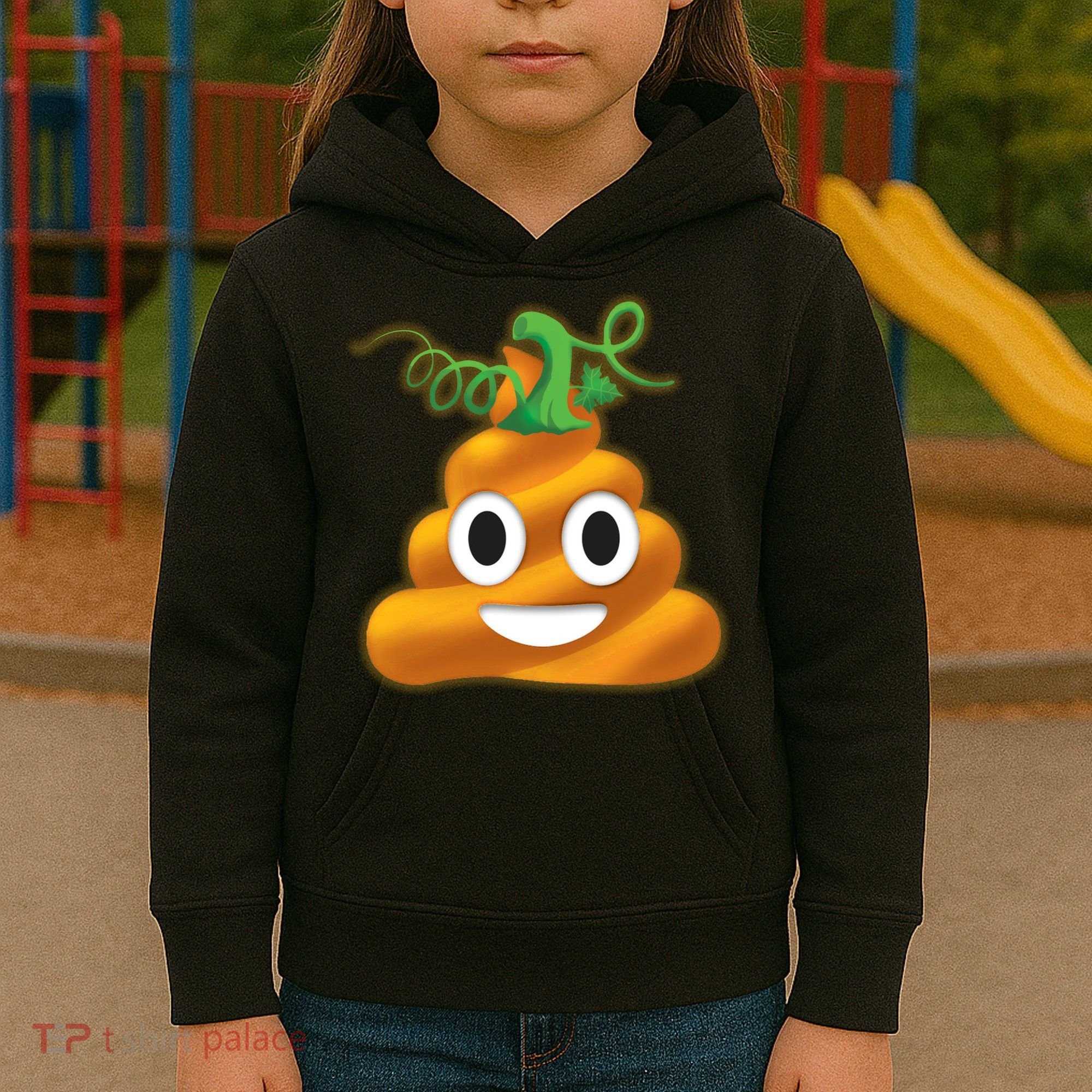 Halloween Pumpkin Poop Emoji Kids Hoodie