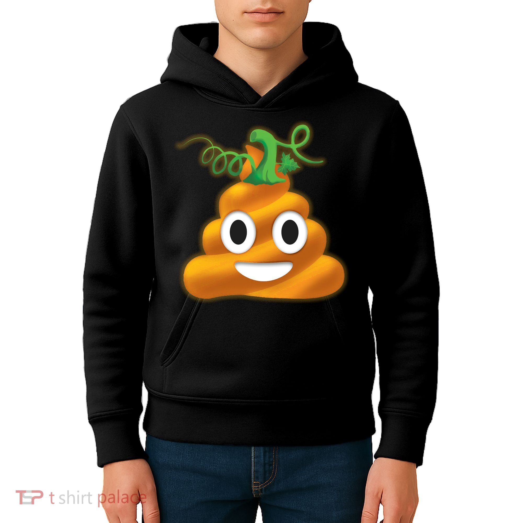 Halloween Pumpkin Poop Emoji Kids Hoodie