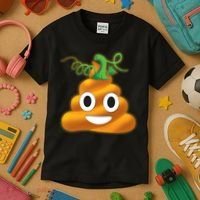Halloween Pumpkin Poop Emoji Kids T-Shirt thumb 3