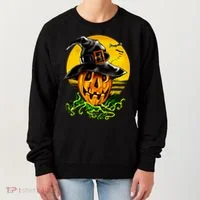 Halloween Pumpkin Wearing Witch Hat Women's Sweatshirt thumb 0