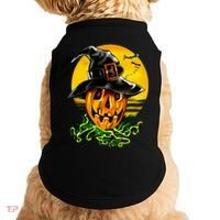 Halloween Pumpkin Wearing Witch Hat Doggie Tank thumb 0