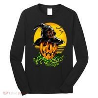 Halloween Pumpkin Wearing Witch Hat Long Sleeve Shirt thumb 0
