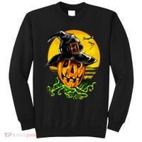 Halloween Pumpkin Wearing Witch Hat Sweatshirt thumb 0