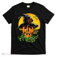 Halloween Pumpkin Wearing Witch Hat T-Shirt thumb 0