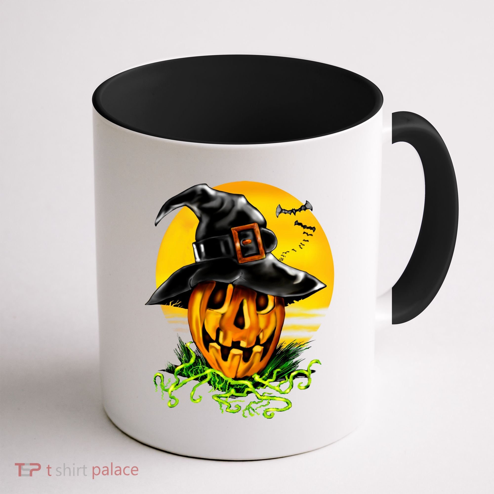 Halloween Pumpkin Wearing Witch Hat Coffee Mug