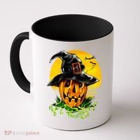Halloween Pumpkin Wearing Witch Hat Coffee Mug thumb 0