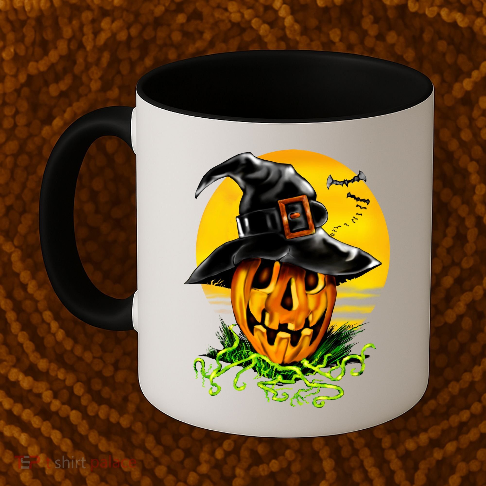 Halloween Pumpkin Wearing Witch Hat Coffee Mug