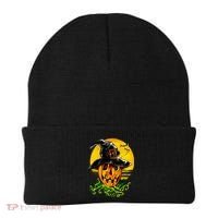 Halloween Pumpkin Wearing Witch Hat Beanie thumb 0