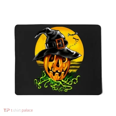 Halloween Pumpkin Wearing Witch Hat Mousepad