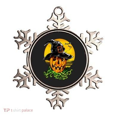 Halloween Pumpkin Wearing Witch Hat Ornament