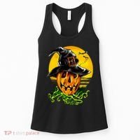 Halloween Pumpkin Wearing Witch Hat Women's Tank Top thumb 0