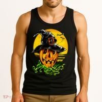 Halloween Pumpkin Wearing Witch Hat Tank Top thumb 3