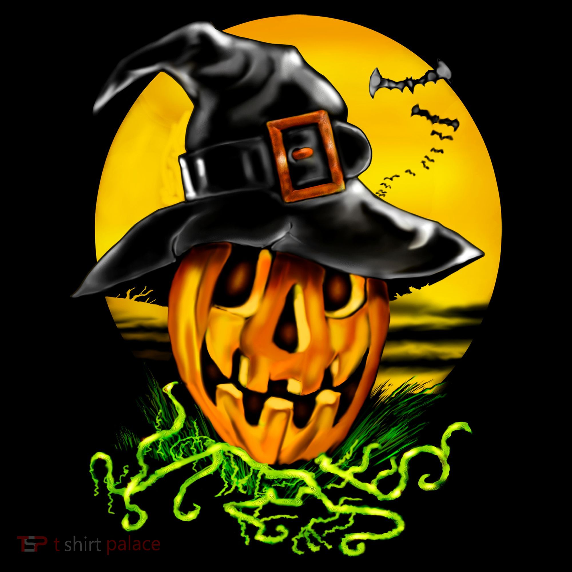 Halloween Pumpkin Wearing Witch Hat Tank Top