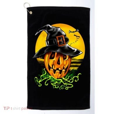 Halloween Pumpkin Wearing Witch Hat Golf Towel