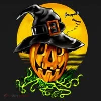 Halloween Pumpkin Wearing Witch Hat Toddler T-Shirt thumb 4