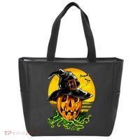 Halloween Pumpkin Wearing Witch Hat Tote Bag thumb 0