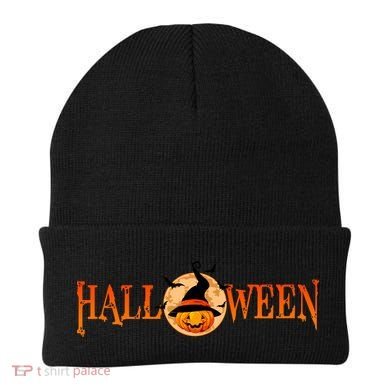 Halloween Pumpkin Witch Logo Beanie