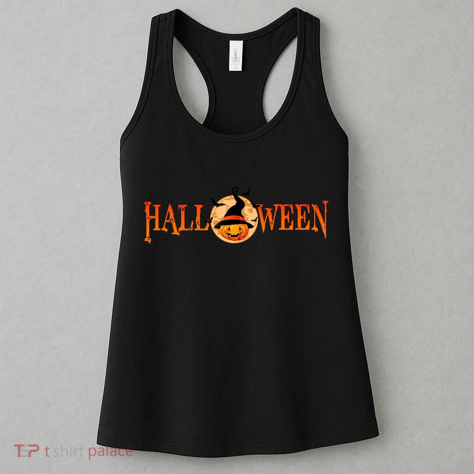 Halloween Pumpkin Witch Logo Women's Tank Top