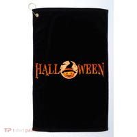 Halloween Pumpkin Witch Logo Golf Towel thumb 0