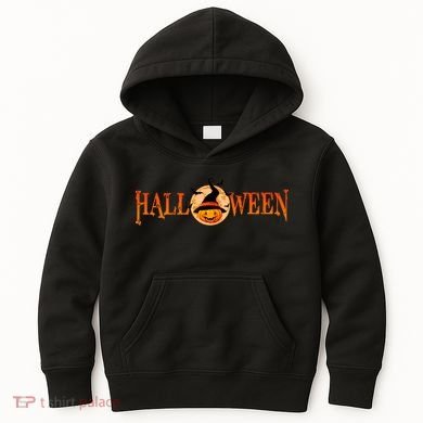 Halloween Pumpkin Witch Logo Kids Hoodie