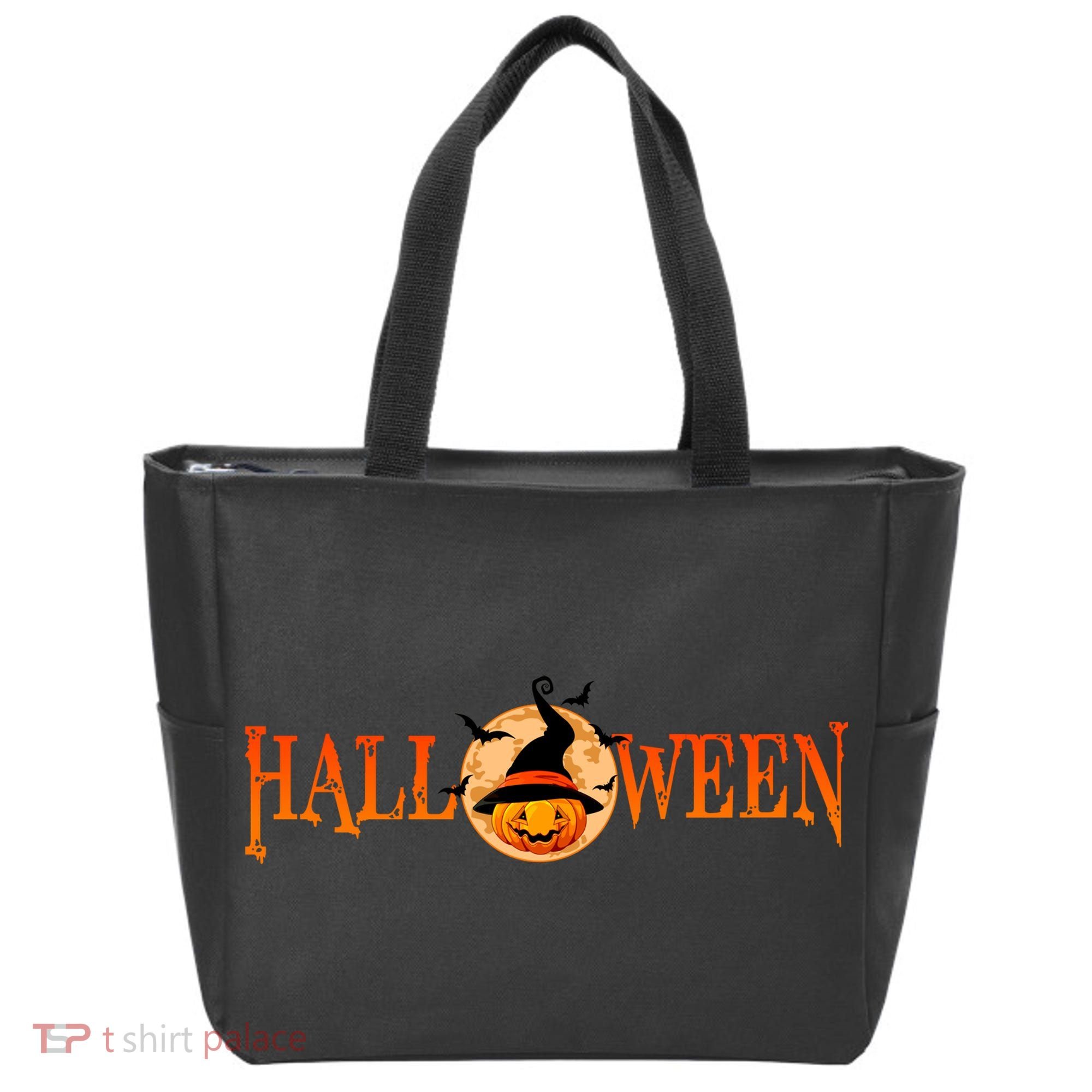Halloween Pumpkin Witch Logo Tote Bag