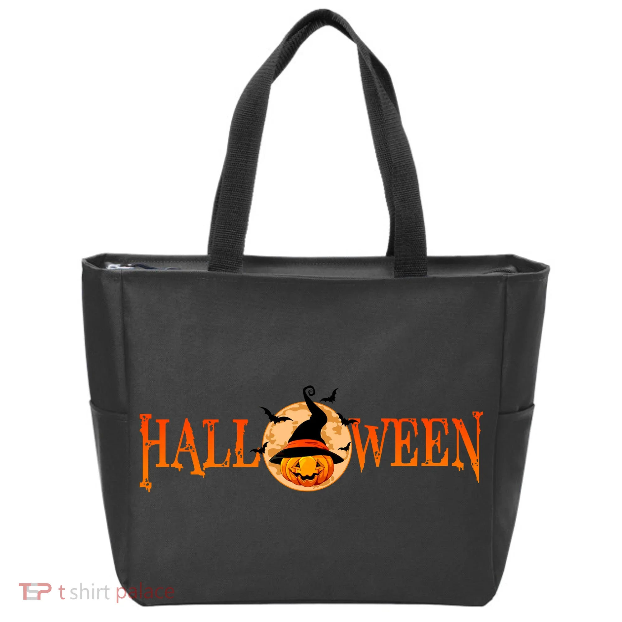 Halloween Pumpkin Witch Logo Tote Bag