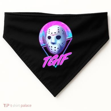 Halloween Retro 80's TGIF Jason Mask USA-Made Doggie Bandana