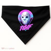 Halloween Retro 80's TGIF Jason Mask USA-Made Doggie Bandana thumb 0