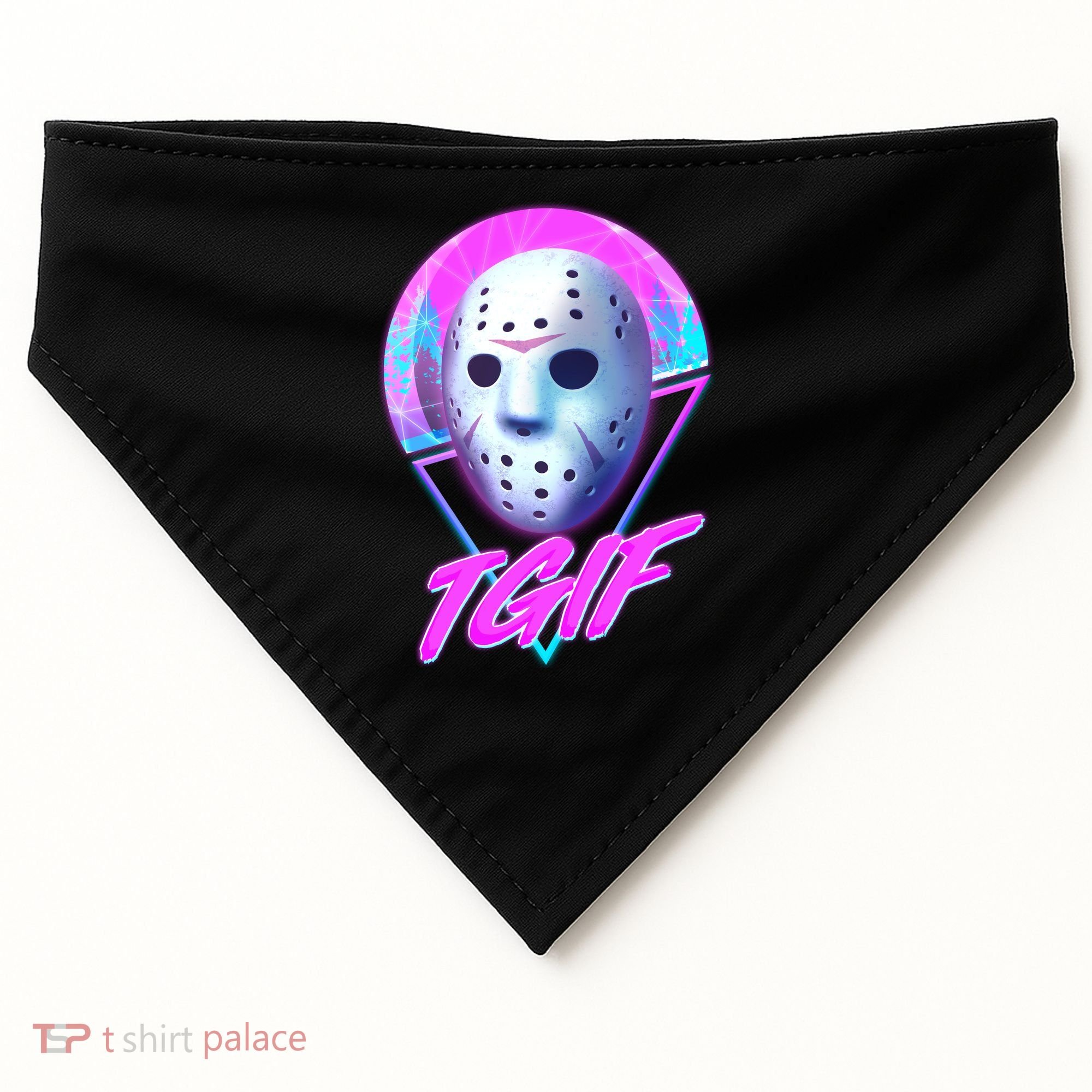 Halloween Retro 80's TGIF Jason Mask USA-Made Doggie Bandana