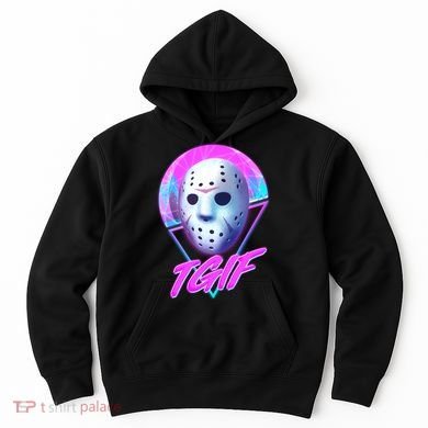 Halloween Retro 80's TGIF Jason Mask Hoodie