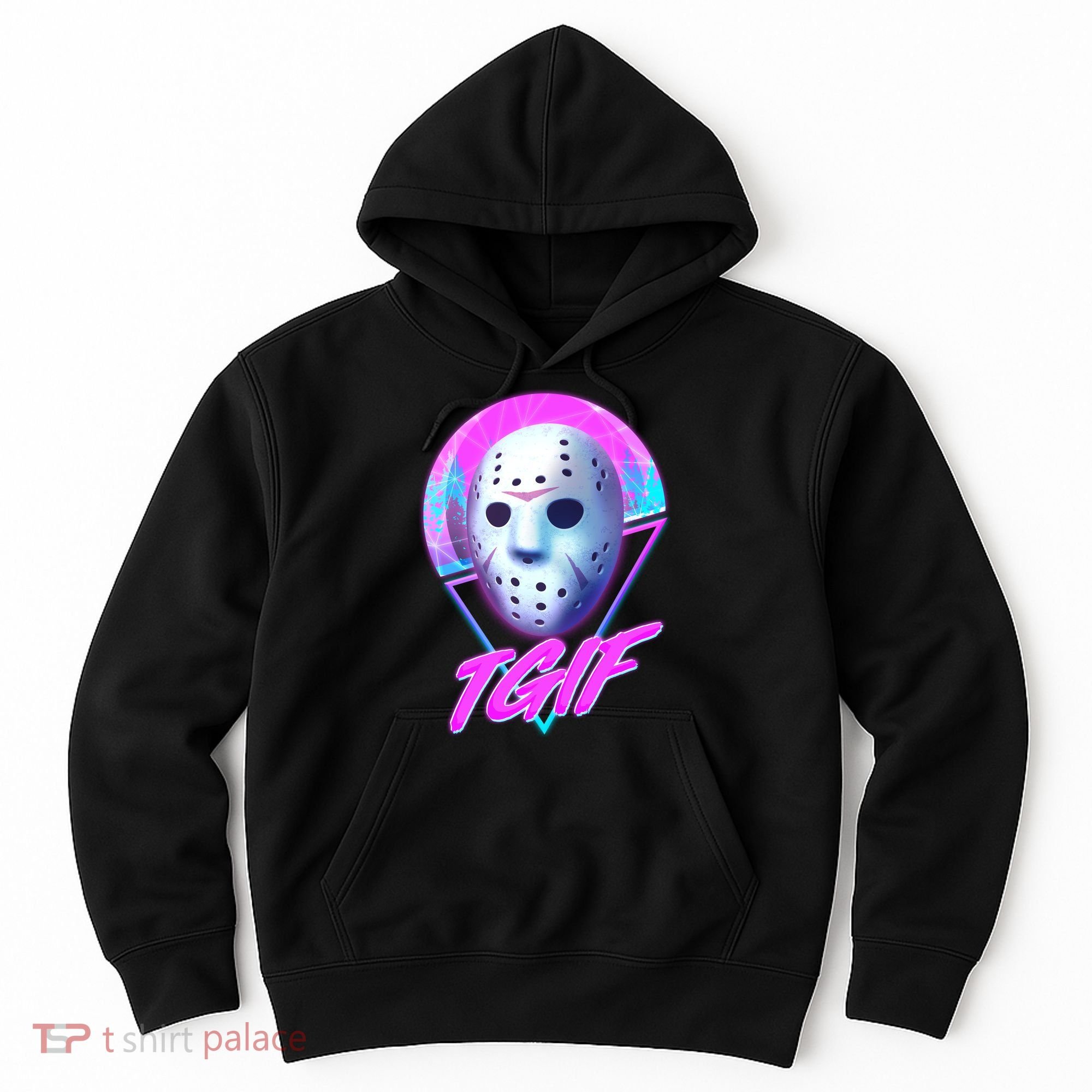 Halloween Retro 80's TGIF Jason Mask Hoodie