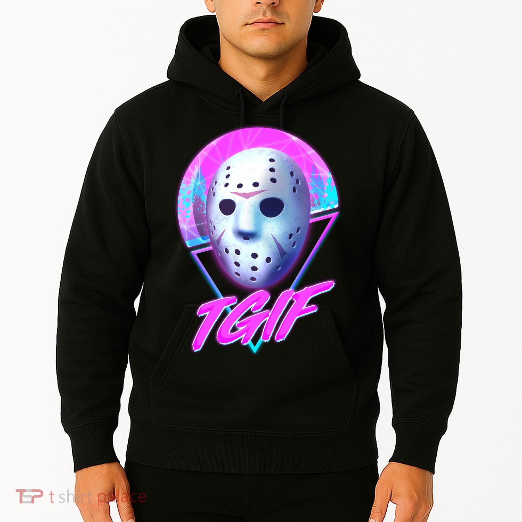 Halloween Retro 80's TGIF Jason Mask Hoodie
