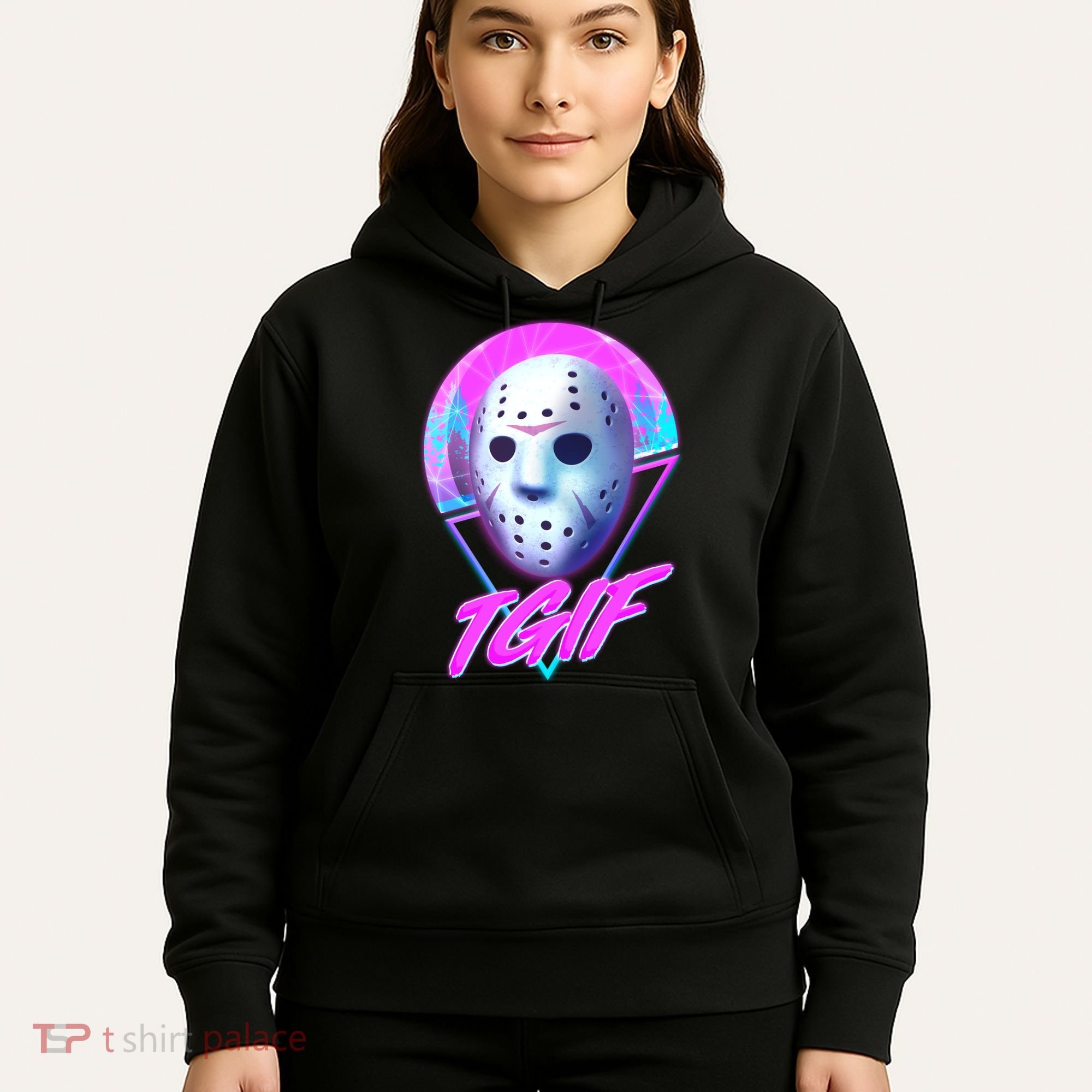 Halloween Retro 80's TGIF Jason Mask Hoodie