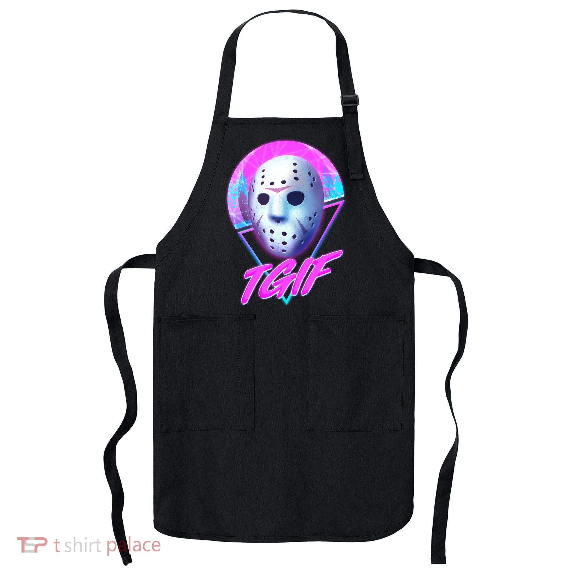 Halloween Retro 80's TGIF Jason Mask Apron