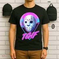 Halloween Retro 80's TGIF Jason Mask T-Shirt thumb 6