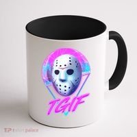 Halloween Retro 80's TGIF Jason Mask Coffee Mug thumb 1
