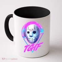 Halloween Retro 80's TGIF Jason Mask Coffee Mug thumb 0