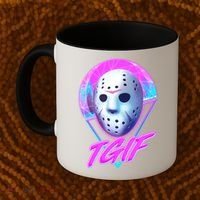 Halloween Retro 80's TGIF Jason Mask Coffee Mug thumb 2