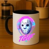 Halloween Retro 80's TGIF Jason Mask Coffee Mug thumb 4