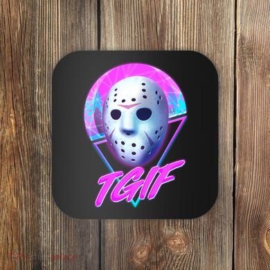 Halloween Retro 80's TGIF Jason Mask Coaster