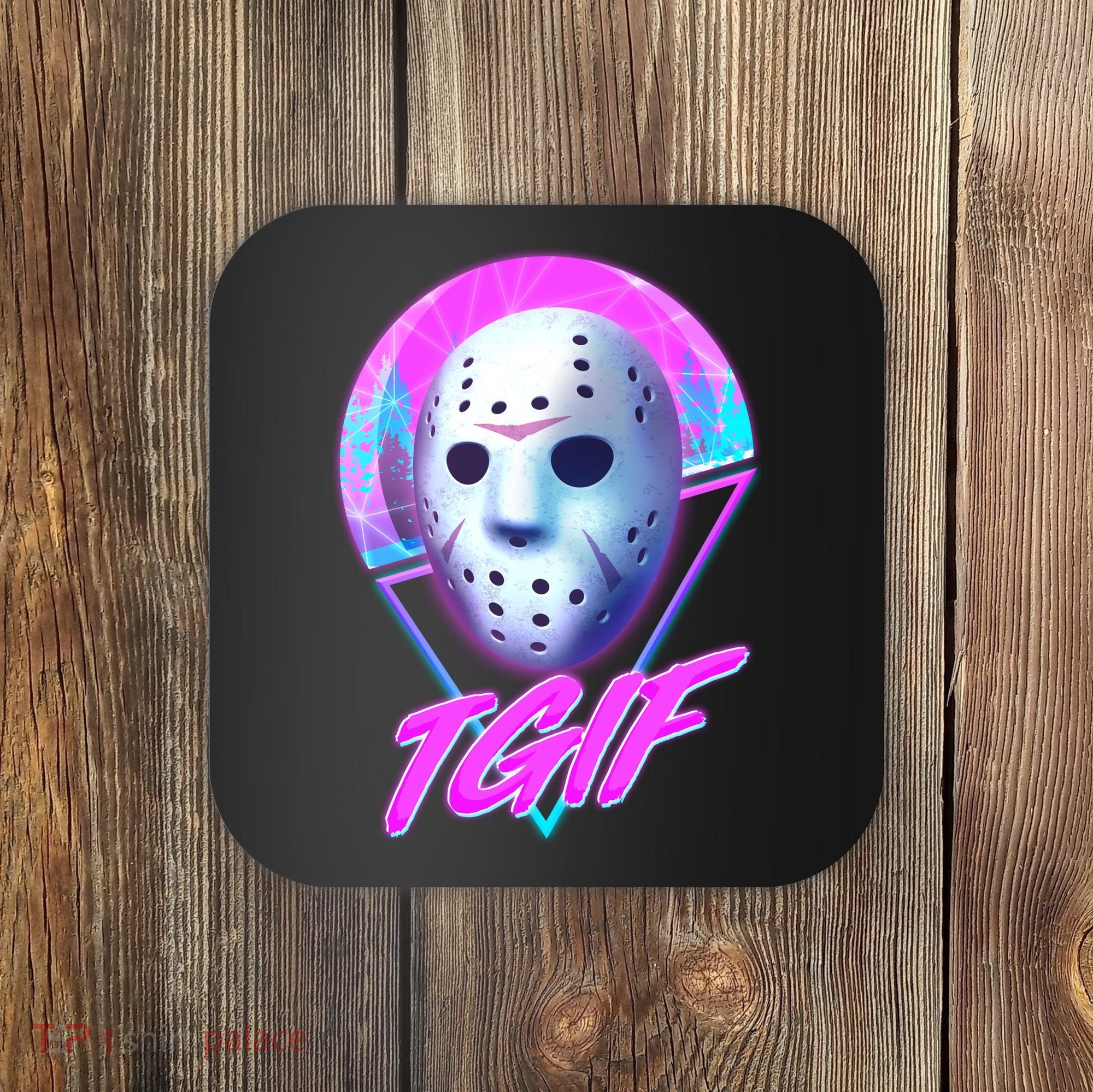 Halloween Retro 80's TGIF Jason Mask Coaster