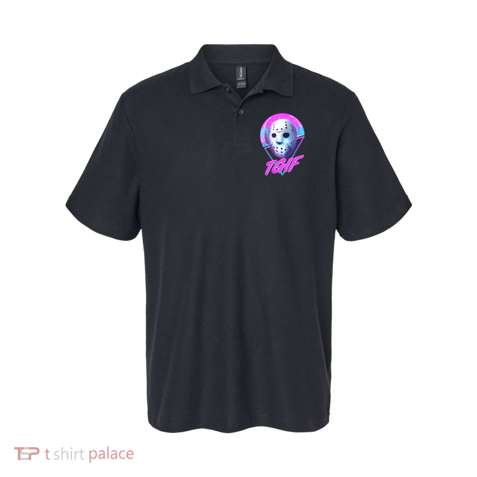 Halloween Retro 80's TGIF Jason Mask Polo