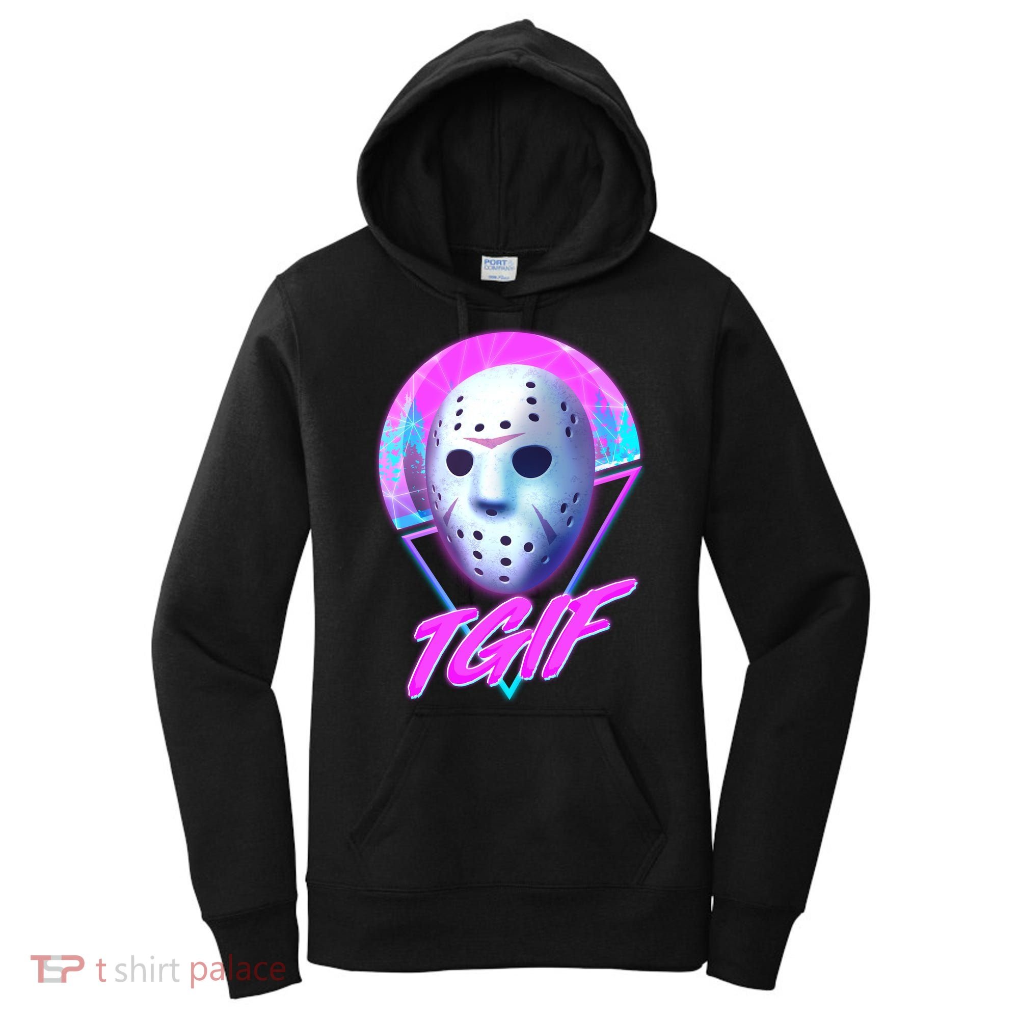 Halloween Retro 80's TGIF Jason Mask Women's Hoodie