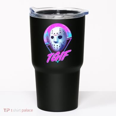 Halloween Retro 80's TGIF Jason Mask Tumbler