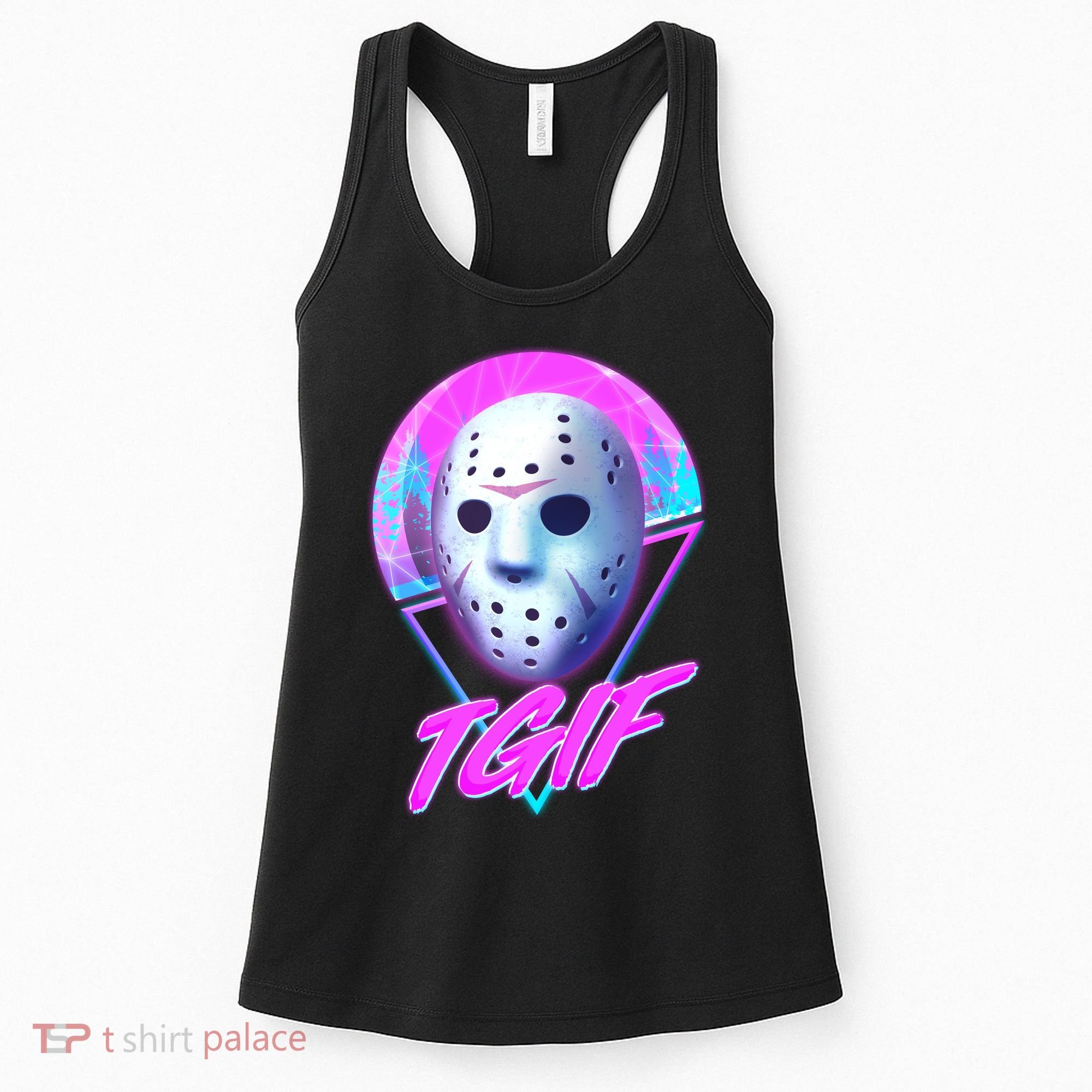 Halloween Retro 80's TGIF Jason Mask Women's Tank Top